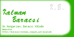 kalman baracsi business card