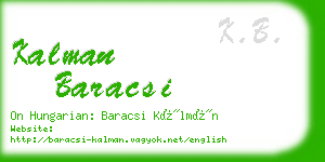 kalman baracsi business card